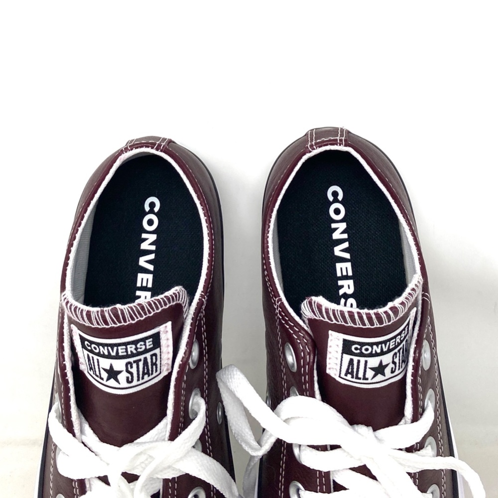 Converse Ctas OX Low Leather Skate Shoes Bordeaux Women Sneakers Casual A07877C - Picture 8 of 11
